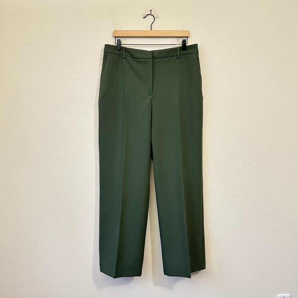 JOIE Straight Leg Trousers Hunter Green High Rise Preppy Career NWT